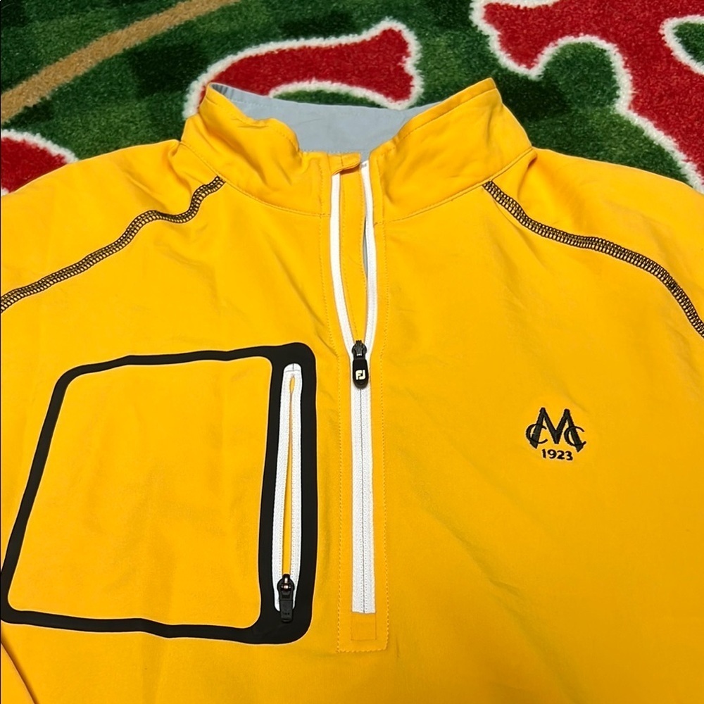 FJ Foot Joy Golf Pullover Men's Small 1/4 Zip Pocket Polyester Stretch - Picture 2 of 4